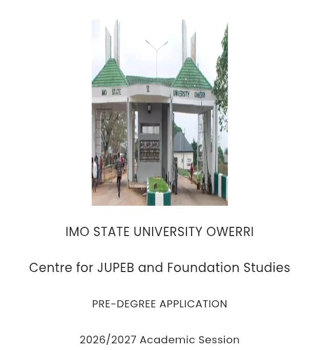 IMSU JUPEB AND PRE-DEGREE FOR REGISTRATION