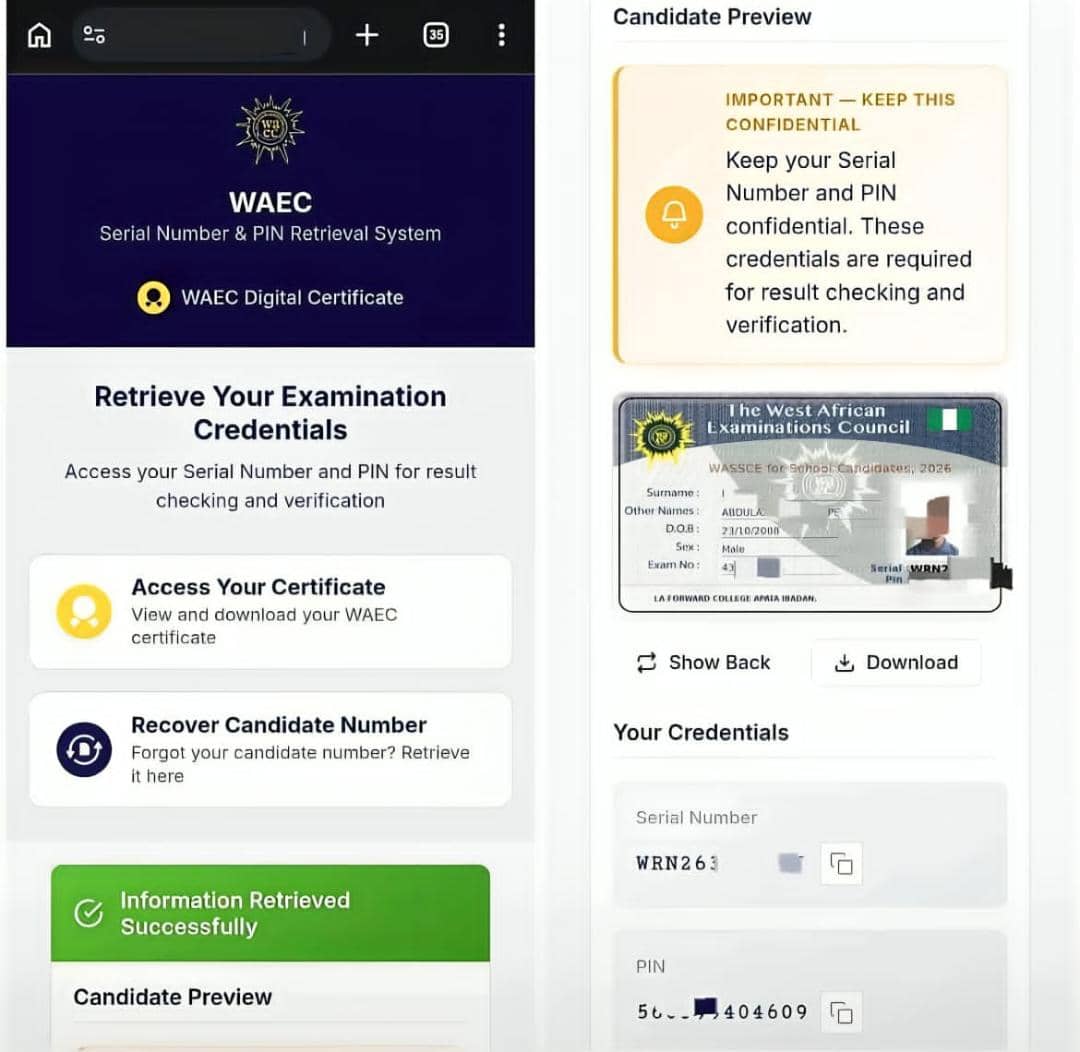 WAEC SCRATCH CARDS